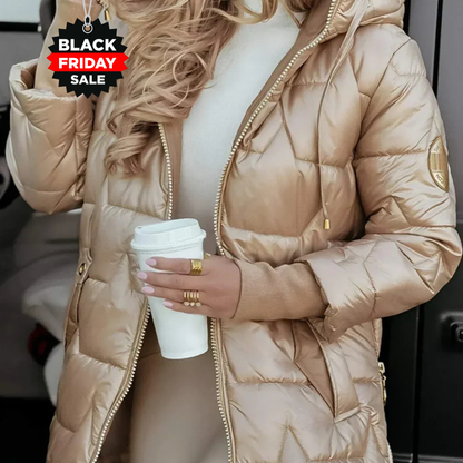 Savrani™ | Elegant vinterkappa med huva och foder - Black Friday 60 % rabatt